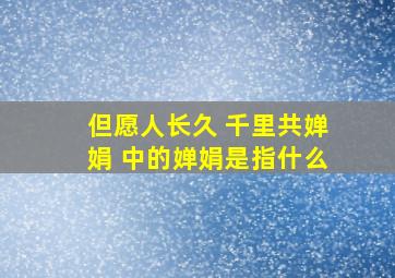 但愿人长久 千里共婵娟 中的婵娟是指什么